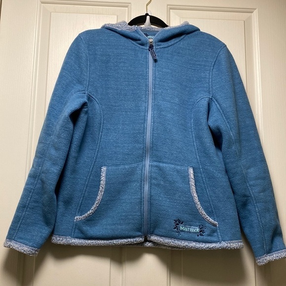 Marmot Full Zip Fleece Jacket with Hood Sz Large - Picture 1 of 7